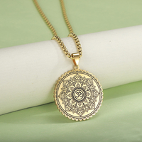 Classique Africain Symbole Collier Lotus Hindou OM Symbole Pendentif Colliers pour Femmes Hommes Indien Bouddhiste Religieux Bijoux