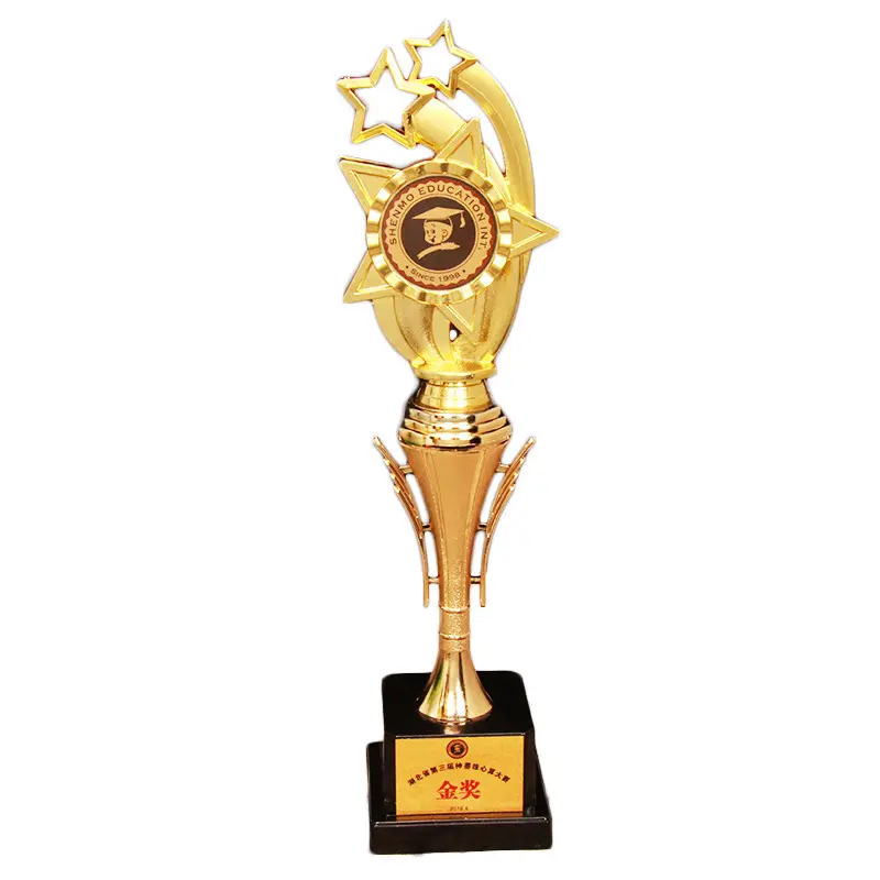 Custom Logo Plastic Vijfpuntige Ster Trofee Student Kunst Danswedstrijd Sport Oefening Trofee