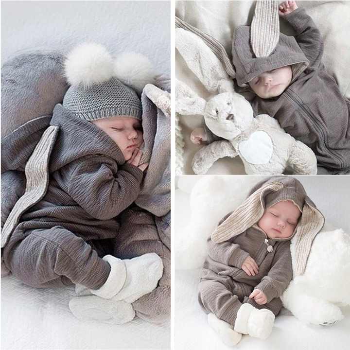 Wholesale Rabbit Ear Newborn Baby Clothes Bunny Baby Rompers Cotton ...