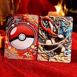 Ms Year Wholesale <span class=keywords><strong>Anime</strong></span> Creative <span class=keywords><strong>Pokemon</strong></span> Embossed Metal Card Products Pikachu Mascot Lunar New Year Collectible Card Gift Blind - Product Image 1