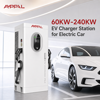 Estación de Carga Rápida DC Amppal de 60KW-240KW, Estación de Carga para Vehículos Eléctricos Comercial de Montaje en Suelo, Compatible con Ocpp