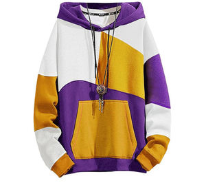 Sudadera con capucha para hombre con forro polar y retazos gruesos para otoño e invierno, sudadera cálida, Chaqueta de algodón - Product Image 2