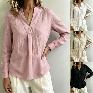 Nueva Llegada, Camisa a Rayas para Mujer Estilo Europeo Americano, Cuello en V Holgado con Bolsillo, Blusa Informal con Cuello para Uso Diario - Product Image 6