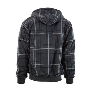 Veste <span class=keywords><strong>à</strong></span> <span class=keywords><strong>capuche</strong></span> zippée pour homme en tricot gaufré, doublure <span class=keywords><strong>sherpa</strong></span> <span class=keywords><strong>à</strong></span> carreaux, coupe oversize ample, style streetwear décontracté, logo personnalisé, vente en gros - Product Image 4