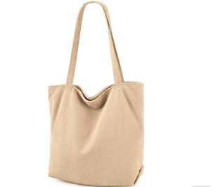 Sac fourre-tout en velours côtelé tissé de grande capacité, logo personnalisé écologique, sac à provisions réutilisable en toile à usage quotidien pour femmes, coloré - Product Image 1