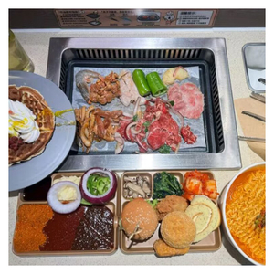 Parrilla Giratoria <span class=keywords><strong>El</strong></span>éctrica Automática Comercial PINNIU para Barbacoa Coreana, Combo de Olla Caliente y Parrilla, Equipo de <span class=keywords><strong>Restaurante</strong></span> sin Humo - Product Image 3