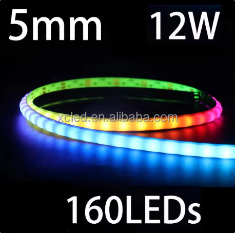 USB 5V RGBIC LED Strip with Music Sync Controller 160 Pixels/m WS2812 Dream Color Bluetooth-Compatible APP IR Voice Control Mode