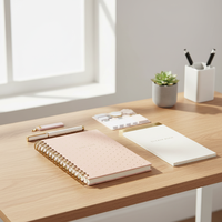 Kit de papeterie personnalisé : Journal, planificateur d'objectifs quotidiens, stylo, accessoires, scrapbook, carnet à spirale DIY, articles de papeterie pour cadeau