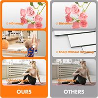 Miroir de gym sans cadre en verre trempé, grand miroir mural pleine longueur pour la maison, le yoga, la danse, le studio, le garage