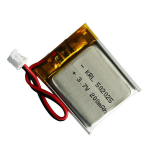 Batterie LiPo rechargeable grande capacité 200mAh 502025 3.7V pour montres intelligentes, traceurs GPS, capteurs IoT CE/ROHS - Product Image 1