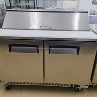 Établi commercial en acier inoxydable de comptoir de bar à salade de 48 pouces avec stockage de pot de réfrigérateur à température unique de bureau