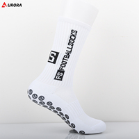 Chaussettes de football antidérapantes de qualité supérieure pour hommes et jeunes, avec revers personnalisé, évacuation de l'humidité, performance optimale, polyester/nylon, logo personnalisé
