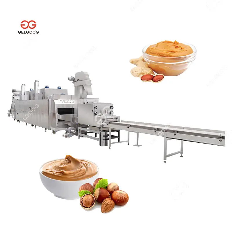 कच्चे भूसे के लिए पीसने के लिए पाकिस्तान में औद्योगिक हेज़लनट पेस्ट पीसने वाली नट्स रोस्टिंग ग्राइंडर लाइन मूंगफली का मक्खन बनाने की मशीन