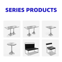 Ensemble de canapés pour restaurant commercial, table et chaises en acier inoxydable pour hôtels, restaurants, cafés