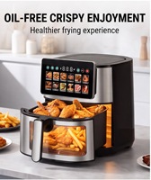 Four à friture sans huile 15L en acier inoxydable avec fenêtre visible, grand écran numérique, appareil de cuisson multifonctionnel pour la cuisine domestique