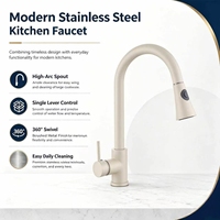 Robinet de cuisine monocommande en céramique couleur crème avec douchette extractible, à poser sur comptoir, facile à nettoyer – Échantillon disponible, direct usine