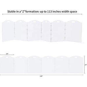 Barrières <span class=keywords><strong>pour</strong></span> chiens autoportantes en acrylique transparent extra larges, résistantes à l'eau, écologiques, pliables, à 6 panneaux, <span class=keywords><strong>pour</strong></span> escaliers domestiques ouverts - Product Image 2