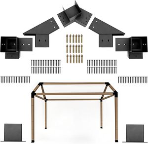 30 °   <span class=keywords><strong>Kit</strong></span> de supports pour pergola inclinée, ensemble complet pour pergola en bois de 4 x 4 pouces, <span class=keywords><strong>kit</strong></span> de supports résistant aux intempéries pour abris de voiture, jardins - Product Image 2