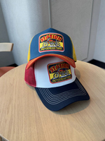 Gorra Trucker Deportiva Personalizada OEM de 6 Paneles con Rayas, Parche de Cuero, Malla, para Hombre, Ideal para Caza y Actividades al Aire Libre