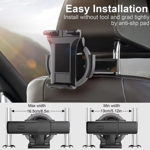 Wohefu ที่วางโทรศัพท์แท็บเล็ตในรถ, ที่วางโทรศัพท์ด้านหลังปรับได้เหมาะสำหรับ <span class=keywords><strong>iPad</strong></span> - Product Image 4