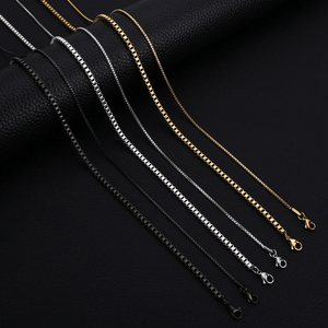 1.5 ~ 3 MM 두꺼운 기하학적 스테인레스 스틸 박스 체인 목걸이 18 ~ <span class=keywords><strong>24</strong></span> 인치 남성과 여성 쥬얼리 링크 초커 - Product Image 2