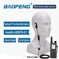 Écouteur intra-auriculaire ergonomique souple BAOFENG AT1 avec câble micro pour talkie-walkie réseau public, accessoire radio bidirectionnelle