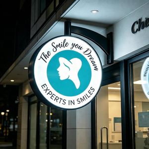Personnalisé, imperméable, double face, 360° °   Boîte à lumière publicitaire rotative illuminée avec logo projecteur LED - Product Image 1