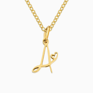 Collana Minimalista Vintage con Iniziale, Ipoallergenica, 26 Lettere, Placcata in Oro 18K, Acciaio Inossidabile 316L, Unisex - Product Image 1