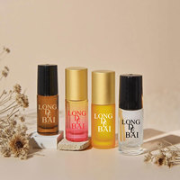 Bouteille de parfum à bille en verre de luxe 5ml 10ml Bouteille d'huile cosmétique givrée avec rouleau pour boule avec boîte