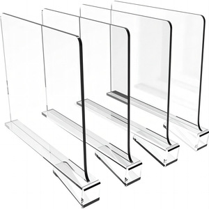 Acrylic Wardrobe Divider 1.8-2.2cm Shelf Insert Clothing Organizer Bedroom <b>Storage</b> Vertical Design - Product Image 5