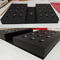 Boîte cadeau de luxe à double porte, personnalisée, vide, pour calendrier de l'avent de Noël avec 24 compartiments pour biscuits, finition mate et gaufrage