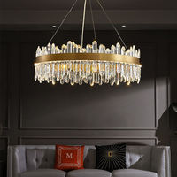Lustres de Luxe Haut Plafond Modernes Nordiques en Cristal, Grandes Suspensions Dorées pour Salon, Escaliers d'Hôtel et Décoration de Mariage Personnalisée