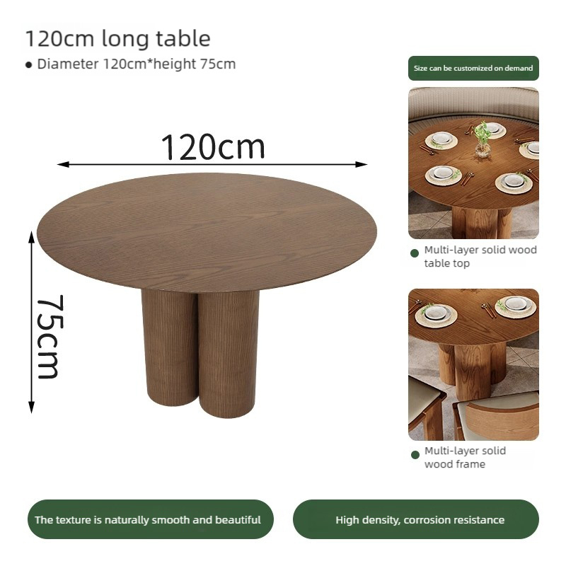 Table longue en bois solide de 120*60cm
