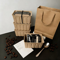 Boîte cadeau de café en pulpe moulée écologique et durable de qualité supérieure, conteneur biodégradable en bagasse de canne à sucre pour café filtre et boissons