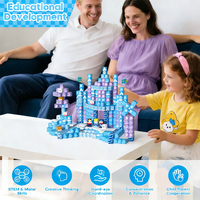 Juego de 100 Bloques Magnéticos de Plástico 3D para Construir, Juguetes Educativos STEM con Certificación EN71 para Niños y Niñas