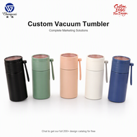 Gobelet isotherme personnalisé en acier inoxydable avec infuseur à thé, couvercle et corde de transport, 280 ml, mug de voyage pour café, cadeau d'affaires