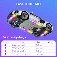 Vente en gros de bandes de LED RVB pour le dessous de caisse de voiture Dream Color Under Glow Neon Lamp Remote Control Underglow Lights Kit pour voiture