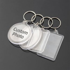 Llavero y Mosquetón Promocional Personalizado DIY con Marco Mini Cuadrado o Corazón de Acrílico para Fotos - Product Image 1