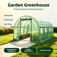 Kit Completo de Invernadero de Polietileno para Jardín con Puertas y Ventanas de Ventilación