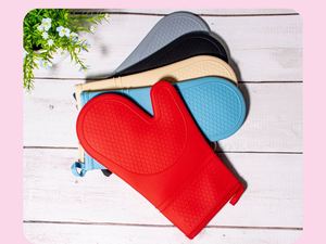 <b>Waterproof</b> <b>Silicone</b> Oven Mitts Non-Slip Cooking and Baking Kitchen Gloves - Product Image 3
