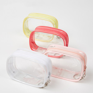 กระเป๋าใส่เครื่องสำอางพีวีซีใสแบบเรียบง่าย  รับสกรีนโลโก้  กระเป๋าจัดระเบียบอุปกรณ์อาบน้ำสำหรับผู้หญิง  กันน้ำ พกพาสะดวก - Product Image 2