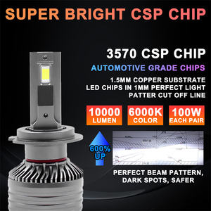 Fari LED per Auto ad Alta Potenza 100W 20000LM, Luci LED per X3 X5 X8 H7 H11 H1 HB3 HB4, Fascio Alto/Basso per Auto - Product Image 2