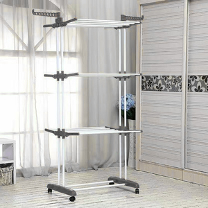 <span class=keywords><strong>Stendibiancheria</strong></span> Pieghevole a 3 Livelli con Ali, Stendino per Asciugatura Vestiti e Asciugamani, Capacità 3,8 kg - Product Image 6