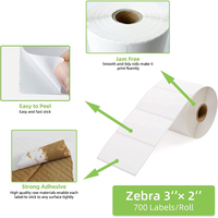 Rollo de Etiquetas Térmicas Directas Blancas de 3"x2", Etiquetas Autoadhesivas Impermeables para Códigos de Barras, para Envíos, Paquetes, Inventario, Etiquetas de Dirección