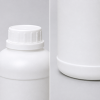 Bouteille ronde en plastique HDPE de 1L avec bouchon à vis, conteneur d'emballage industriel pour liquides, solvants et engrais, couleur et logo personnalisés