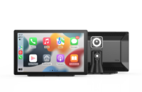Écran tactile IPS portable grand angle pour tableau de bord, compatible CarPlay sans fil, Android Auto, Mirrorlink, caméra de recul, USB, SD pour voiture