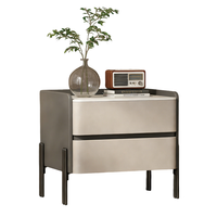 Table de chevet réglable en bois massif haut de gamme, style luxe léger, 2 tiroirs, mobilier moderne pour chambre à coucher, bureau à domicile, appartement, hôtel