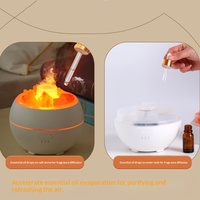 Nouveau diffuseur d'arômes en pierre de sel naturelle USB pour usage domestique - Humidificateur d'air grande capacité - Diffuseur d'huiles essentielles à flamme réaliste