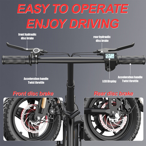 Bicicletta Elettrica Pieghevole con Motore Brushless, Batteria al Litio 48V 15Ah, Telaio in Acciaio ad Alto Tenore di Carbonio, Freni a Disco Meccanici, 25km/h - Product Image 5