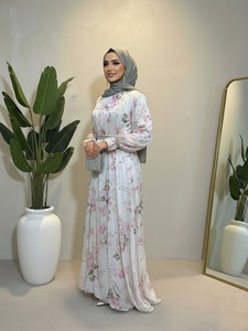 Vestido Maxi Estampado Loriya, Cómodo <span class=keywords><strong>para</strong></span> Uso Diario, Abaya Musulmana, Vestido Largo Modesto <span class=keywords><strong>para</strong></span> Mujer, Estilo Islámico Informal - Product Image 4